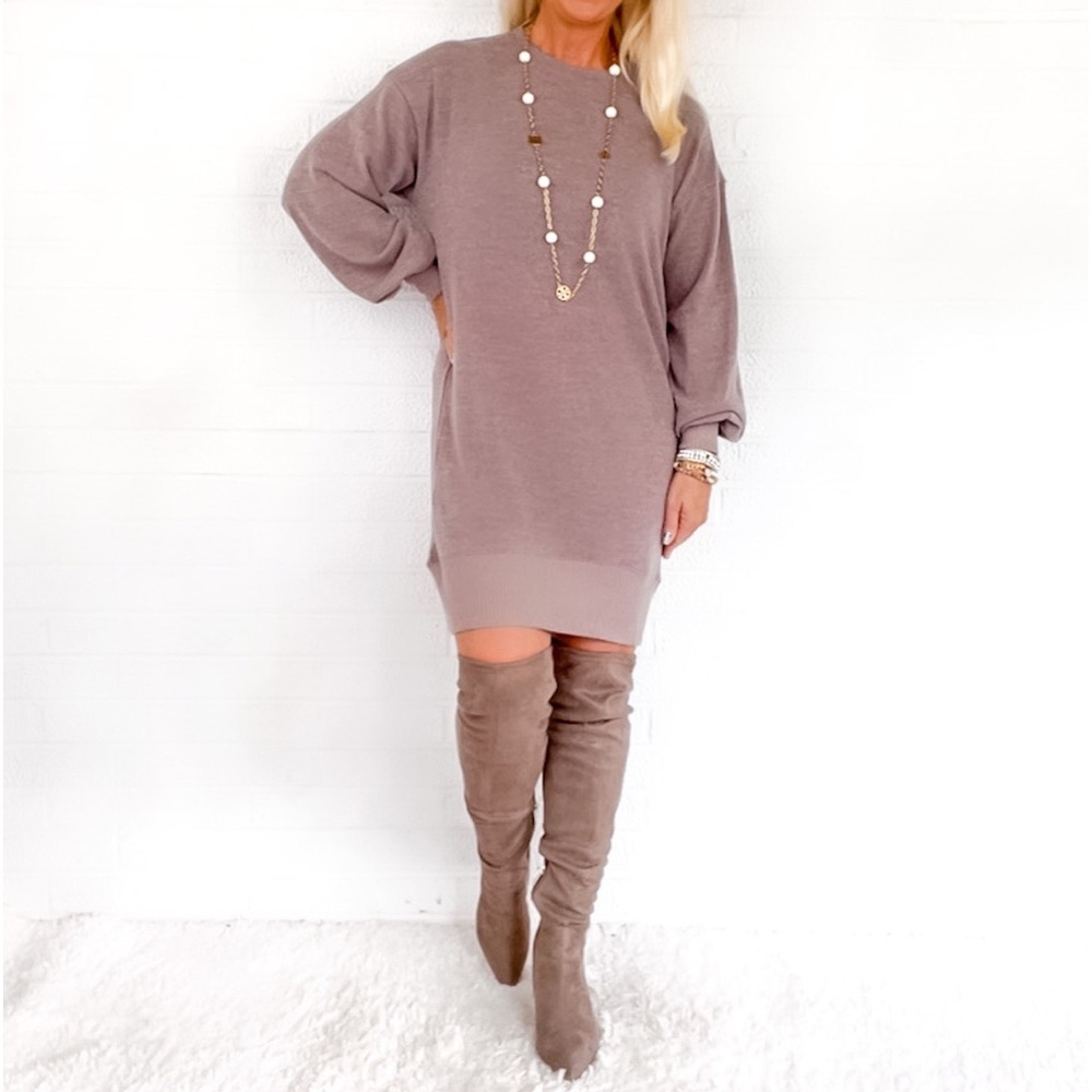 NWT GibsonLook Sweater Dress - Mocha - Small